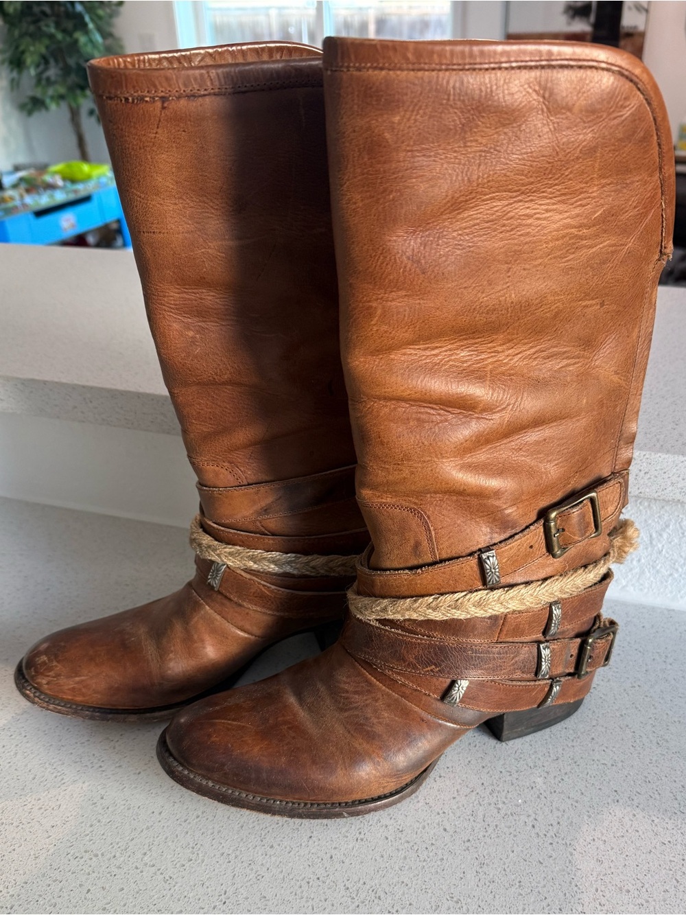 Freebird by Steven Women's Drove Boots with Straps- Tan leather - Size 7 - Picture 3 of 10